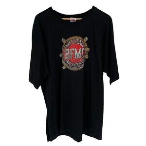 Bayside T-Shirt Men's Size Extra Large Black Battlefield Motorcycles Biker